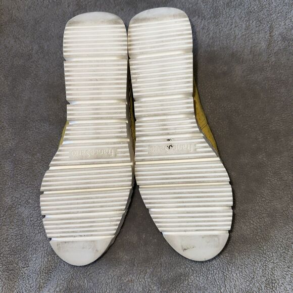 Franco Sarto Serla2 Suede Perforated Yellow Espadrille Wedge Loafer Women Size 7 - Picture 4 of 7